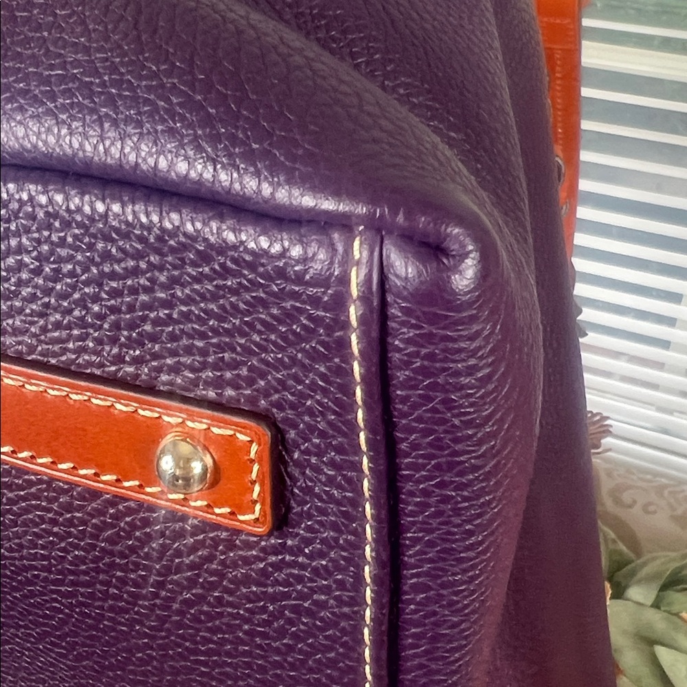 Dooney & Bourke Pebbled Leather Hobo Shoulder Bag Plum Wine Purple - Picture 9 of 14